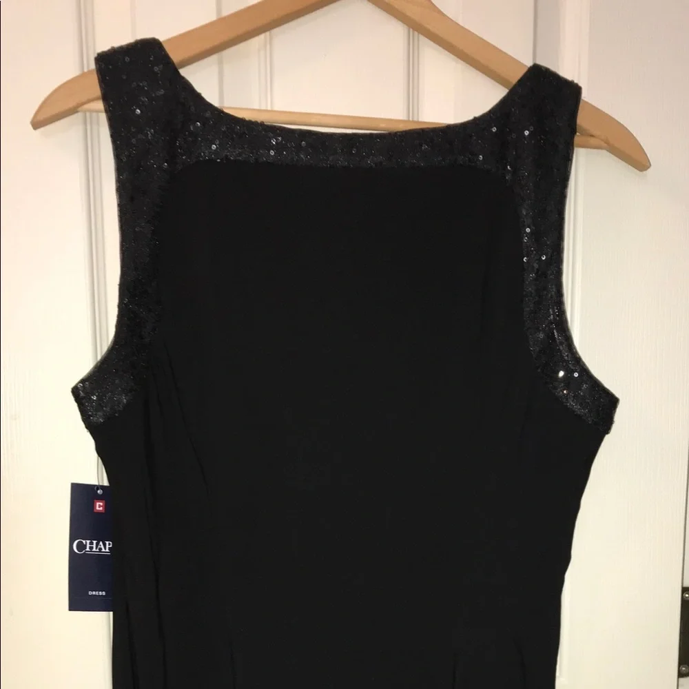 Chaps Jersey Sequin Black Dress Women’s Large - Picture 4 of 8